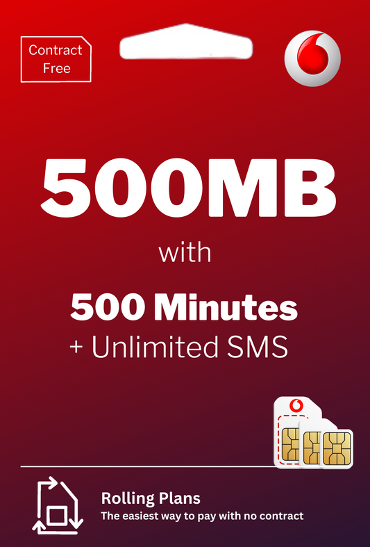 500MB DATA + 500 minutes of calls + Unlimited SMS.